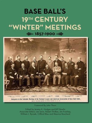 cover image of Base Ball's 19th Century "Winter" Meetings 1857-1900